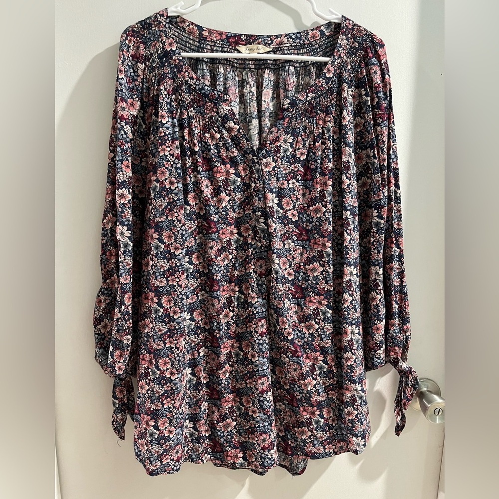 krazy kat Floral Peasant Top, size 2X